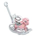 4-in-1 Rocking Horse for Toddlers 1-5 Years Old, Children's Toy Balance car Stroller with Detachable Balance Board, Unicorn Children's Riding (Pink)