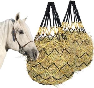 MIYABALA 2PCS Hay Net for Horses,Slow Feed Hay Bag for Horses Goat Sheep,Hanging Hay Feeder Bag for Horses Stable Stall Paddock Rest Toy