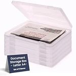 JTJ Sourcing - Plastic Storage Box for Letter A4 Paper - Document Magazine Paper Protector - Portable A4 Project Sleeves - Document Organizer Box Storage - (Set of 6)