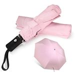 Shinok Travel Umbrella Rain Compact Folding UV Umbrella for Sun Protection Auto Open Close Women Umbrellas Pink