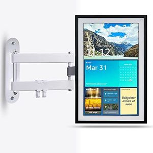 Mount for Echo Show 15 | Adjustable Wall Mounting Bracket for Amazon Echo Show 15 | Swivel and Tilt, Easy Installation | White
