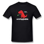 Waldeal I Am Unstoppable Funny T-rex Dinosaur T-Shirt Black