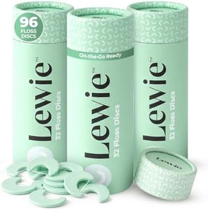 Lewie Dental Floss Discs Teeth Cleaning – Dentist Developed Ergonomic Portable Flossing Disc System Made of Floss for Comfort & Effectiveness. Portable Dispenser – 96 Pk