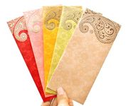 Elegant Money Gifting Envelopes Pack of 25 Cash Holder Designer Lifafa for Weddings, Invitations, Gift of Prosperity Multi Color