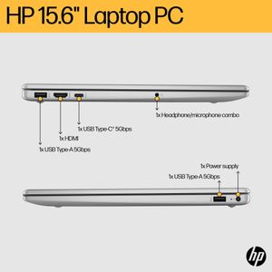 HP 15.6" Laptop – AMD Ryzen 5, 16GB RAM, 1TB SSD, FHD, Silver, Windows 11