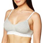 Calvin Klein Women's CK One Cotton Lightly Lined Bralette, Grey Heather, Medium