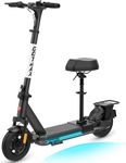 Gotrax Eclipse Ultra Saddle Electric Scooter with Seat, 500W Motor 32 Km/h Speed 55-61Km Range 10" Pneumatic Tire with Front and Rear Double Suspension, Double Drum Brake Foldable E Scooter for Adult
