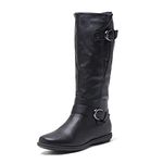 DREAM PAIRS Women's Knee High Faux Fur Lined Winter Riding Boots,Size 11, Black,Summit