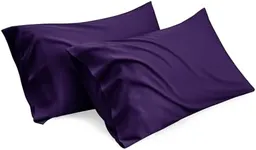 Bedsure King Size Pillow Cases Set of 2, Rayon Derived from Bamboo Cooling Pillowcase for Hot Sleepers, Soft & Breathable Pillow Covers with Envelope Closure, Gifts, Purple, 20x36 Inches