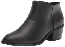 Amazon Essentials Women's Ankle Boot, Black Faux Leather, 7