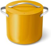 Caraway Stock Pot - 12 Qt Ceramic Coated Pot With Lid - Fee From Forever Chemicals - Large Pot for Bigger Batches - Marigold