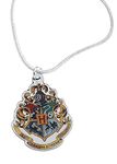 Harry Potter Hogwarts Crest Silver Printed Metal Necklace on Baking Card