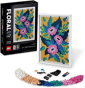 LEGO 31207 ART Motivi Floreali, Set di Decorazioni Murali 3 in 1, Attività di Artigianato Fai da Te, Hobby Creativo di Botanica, Idea Regalo