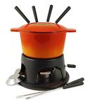 Swissmar F66695 Sierra 11-Piece Cast Iron Fondue Set (Orange)