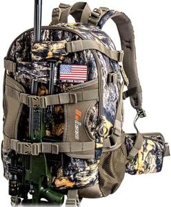 YVLEEN Hunting Backpack, Waterproof Camo Hunting Packs for Men, Durable Large Capacity Hunting Day Pack for Rifle Bow Gun