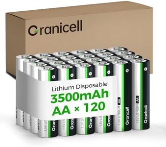 Granicell 120-Pack 3500mAh Lithium AA Batteries | 1.5V for Blink Cameras, Smart Locks, Alarms & Tech Devices | 10-Year Life, Leak-Proof, Extreme-Temp Resistant (Non-Rechargeable)