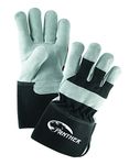 Galeton 2135-L Panther Select Leather Palm Gloves, Gauntlet Cuff (4.5"), Large, Black/Gray (Pack of 12)