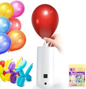 UOEPOWA Electric Balloon Pump with 100 Pcs Balloons, Portable Dual Nozzle Electric Balloon Blower Machine, Portable Balloon Pump for Party Wedding Birthday and Festival Decoration,Graduation