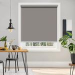 Colornest 100% Blackout Roller Blinds for Windows 58 Inch W X 36 Inch L Roll-Up Shades Sun UV Protection for Home & Office, Linen| Heavy Duty in 38 MM Pole