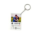 Tresneria Personalized Acrylic Keychain With Photo And Spotify Song Code|Couple Gift(50-50),Multicolor