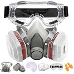XYNEOX Respirator Gas Mask Reusable Face Cover with Filters for Painting,Spraying,Wood-working,Construction,DIY and Protection Against Dust,Fumes