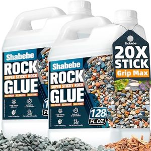 Rock Glue for Landscaping - 2 Gallon Mulch Glue with Grip Max for Strong Adhesion of Rocks, Gravel&Mulch, Long-Lasting Non-Toxic, Fast-Drying & Weather-Resistant Gravel Binder for Pebble, Pine Straw