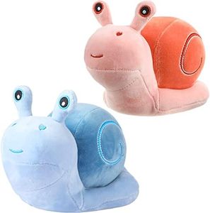 2 Pieces Snail Doll Plush Toy Cartoon Lovely Birthday Gift Cute Soft Snail Plush Toy Snail Stuffed Animal Toy Kawaii Animal Pillow for Home Decoration Gift (Pink, Blue)