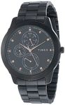 TIMEX Stainless Steel Men Multifunction Black Round Dial Analog Watch - Tweg18502, Band Color-Black