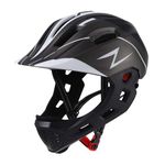 Harilla Kids Full Face Helmet Kids Bike Helmet Boys Bike Helmet Child Helmet Mountain Bike Helmet Adjustable Cushioning Sporting Helmet Road Cycling Helmet for Bicycling, Black