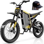 Jasion Patrol Off-Road Dirt Bike for Adults & Teens, High-Power Drive up to 40MPH, High-Capacity Energy Reserve with 50-Mile Range, 19"/17" Off-Road Tires, Full Hydraulic Brakes & Dual Suspension