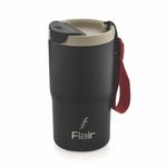 Flair Brew Mug Vacuum Insulated Steel Bottle (480 ml,Black), 9 Hours Hot and 15 Hours Cold, Leakproof, BPA-Free, Tough & Durable, Double Walled, Coffee Mug, Travel Mug, Hot and Cold Beverages