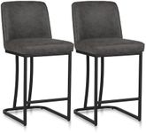 Black Bar Stools Set of 2 - Counter Stools for Kitchen Island, Counter Height Barstools Set of 2