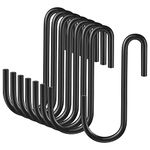 MEISO 20 Pack Heavy Duty S Hooks, S Shaped Hooks for Hanging,Black Hook S Hook for Kitchen Gadgets,Office,Bathroom Hooks, Garden and Cloakroom(Pan,Pot,Coat,Bag,Plants),2.8 Inch S Shaped Hanging Hooks