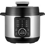 CUCKOO Pressure Cooker 10 Menu Options: Steamer, Slow Cook, Sauté, Porridge, & More, User-Friendly LED Display, Stainless Steel Inner Pot, 24 Cup / 6 Qt. (Uncooked) CMC-ZSN601F Black