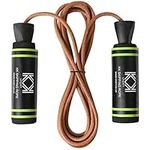 KK Skipping Rope adult for men and women fitness workout exercise training, Tangle-Free adjustable Speed Jump Rope for exercise fitness workouts, fat-burning exercises, boxing, toning.(Leather Cable)