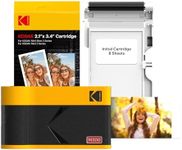 KODAK Mini 2 ERA 4PASS Portable Photo Printer, Initial 8 Sheets + 30 Sheet Pack Bundle, Yellow