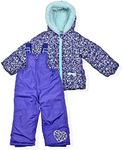 Arctic Quest Little Girls Bib Snow Pants and Ski Jacket Water-Resistant Snowsuit For Kids Winter Jacket For Girls, Vibrant Lavender, 3T