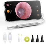 AnyScope Digital Otoscope Compatible with iPhone and Android Devices, HD Ear Camera with Ear Wax Removal Tools, Video Ear Scope Otoscope with Light, Capture Photos and Videos (Silver)