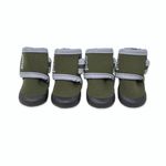 Plushmate Dog Paw Protector Waterproof Dog Shoes Adjustable Straps and Rugged Anti-Slip Sole Outdoor Dog Boots Comfortable Easy to Wear Suitable for Small Medium Large Dogs -(Green, Size: Small)