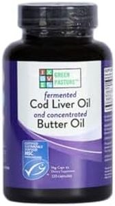 Green Pasture Fermented Cod Liver Oil Blend and Concentrated Butter Oil Blend - 120 Capsules