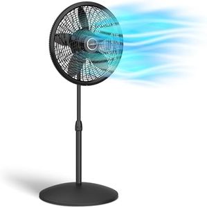 Lasko Oscillating Pedestal Fan, Adjustable Height, 3 Speeds, for Bedroom, Living Room, Home Office and College Dorm Room, 18", Black, 1827