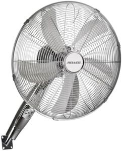 Heller Wall Fan with Remote, Chrome, 40 cm Size