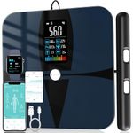 Lepulse Smart Scale for Body Weight 8 Electrode, Weighing Body Fat Scale BMI Large Display, Digital Scale Balance Poids, High Accurate 20 Body Composition Scale with Report, Bluetooth, Black, 400lb