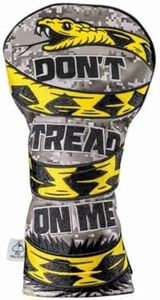 Pins & Aces Golf Co. Don’t Tread On Me Premium Headcover - Quality Leather, Hand-Made Head Cover - Style and Customize Your Golf Bag - Tour Inspired, American, Patriotic Classic Design (Utility Club)