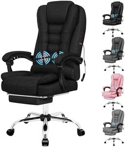 ALFORDSON Executive Office Chair High Back Massage with Footrest, Ergonomic Computer Chair Home Desk Chair, Video Game Recliner Gaming Chairs, 150kg Capacity (Fabric Black)