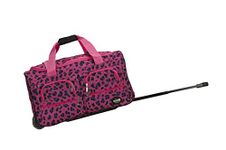 Rockland Rolling Duffel Bag, Magenta Leopard