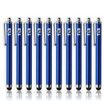 TCD UNIVERSAL Pack of 10 [BLUE] Premium Thick Stylus Pen Pack [COMPATIBLE WITH ALL TOUCH SCREEN DEVICES]