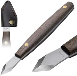 RUITOOL Marking Knife, Woodworking Scribing Knife with Leather Sheath, High Carbon Steel Double Beveled Blade Striking Knifes with Wooden Handle, Premium Quality Wood Scribe Tool for Carving