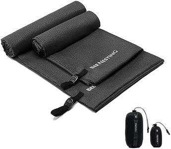 BEE NESTING Ultralight Quick Dry Towel - Medium&Small 2 Pack Microfiber Towels with Compact Packable Pocket for Lightweight Backpacking Travel, Beach, Gym, Camping & Hiking(Black, M&S 2 Set)