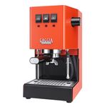 Gaggia Classic E24 Evo Pro Manual Espresso Coffee Machine Maker with Brass Boiler & Solenoid Valve - Lobster Red